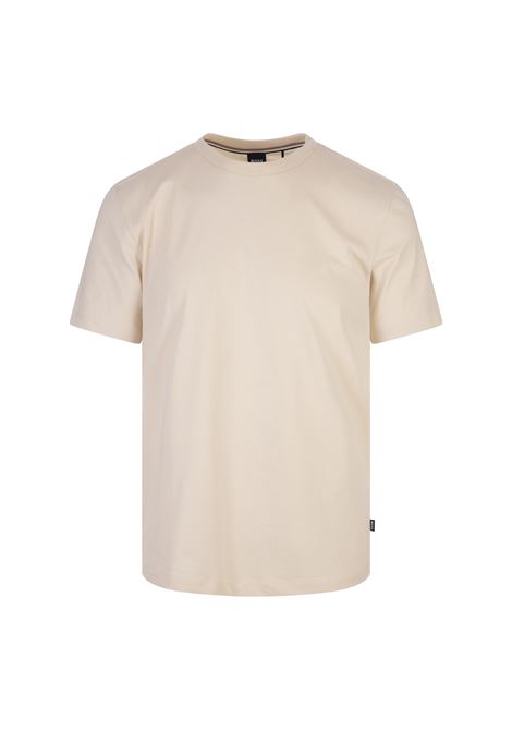 Beige T-Shirt With Rubber Printed Logo BOSS | 50468347131