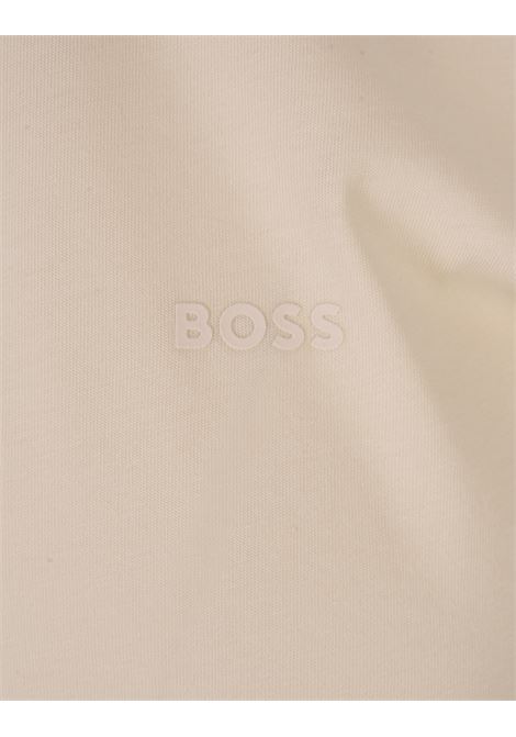 Beige T-Shirt With Rubber Printed Logo BOSS | 50468347131