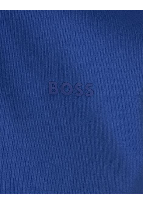 Polo Slim Fit Blu Royal Con Colletto a Righe BOSS | 50469360423