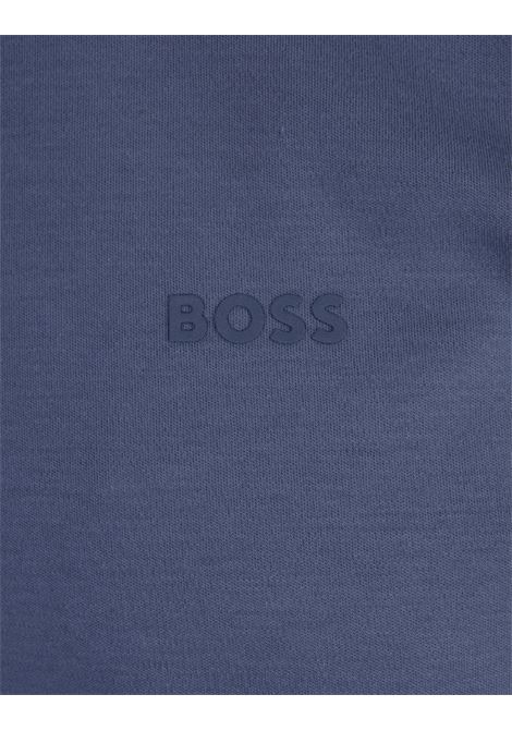 Cerulean Blue Slim Fit Polo Shirt With Striped Collar BOSS | 50469360479