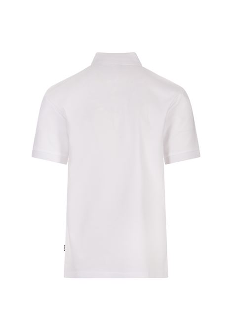 White Cotton Jersey Polo Shirt With Logo Plaque BOSS | 50486953100