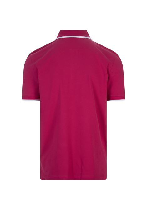 Fuchsia Slim Fit Polo Shirt With Striped Collar BOSS | 50494697658