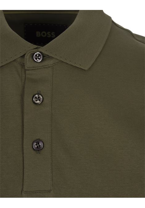 Military Green Knitted Polo Shirt BOSS | 50494980344