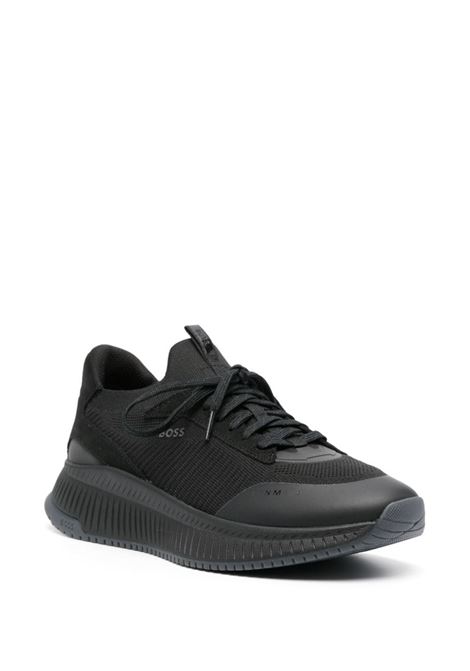 Black Sock Sneakers With Knitted Upper And Herringbone Sole BOSS | 50498904002