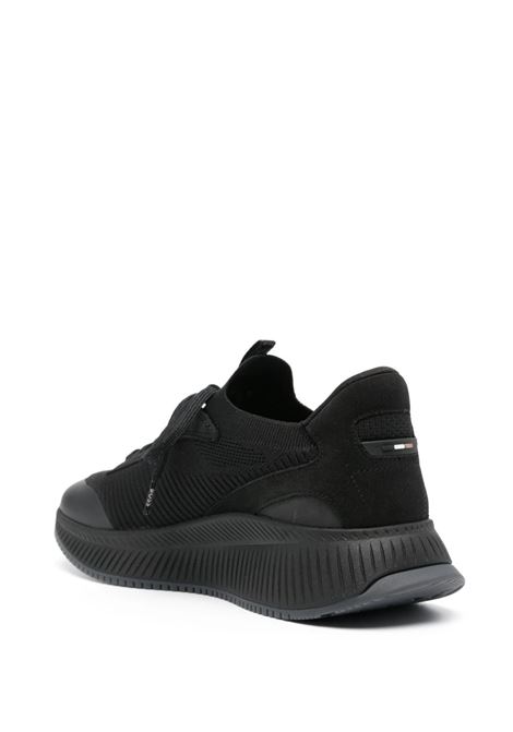 Sock Black Sneakers With Knitted Upper And Herringbone Sole BOSS | 50498904002