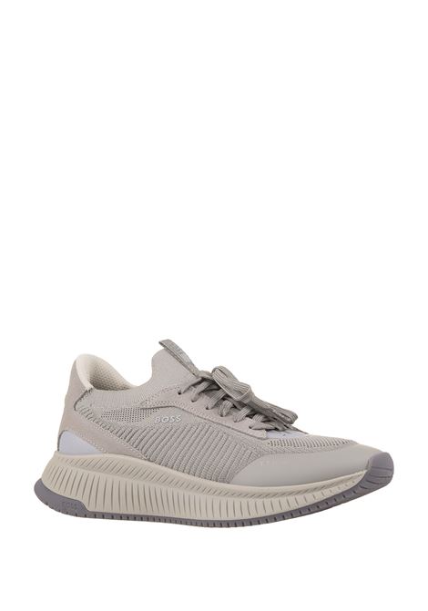 Grey Sock Sneakers With Knitted Upper And Herringbone Sole BOSS | 50498904090