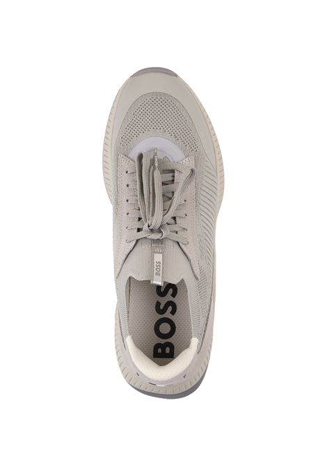 Sock Sneakers Grigie Con Tomaia In Maglia e Suola a Spina Di Pesce BOSS | 50498904090