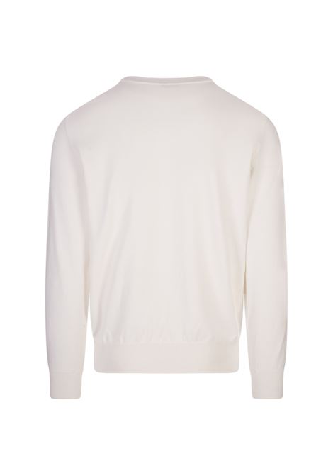 White Crew Neck Sweater With Embroidered Logo BOSS | 50506023100