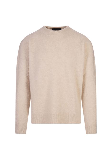 Relaxed Fit Sweater in Beige Cashmere and Silk BOSS | 50509228118