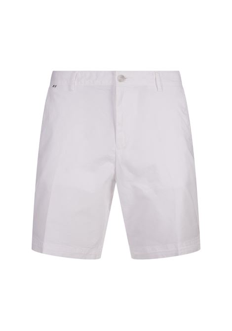 White Stretch Cotton Twill Bermuda Shorts BOSS | 50512524100