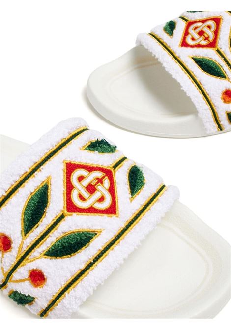 White Slippers With Embroidery CASABLANCA | APS24-FW-03001