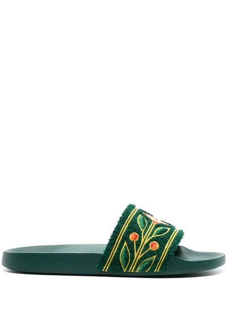 Green Slippers With Embroidered Terry Detail CASABLANCA | AS24-FW-03002M