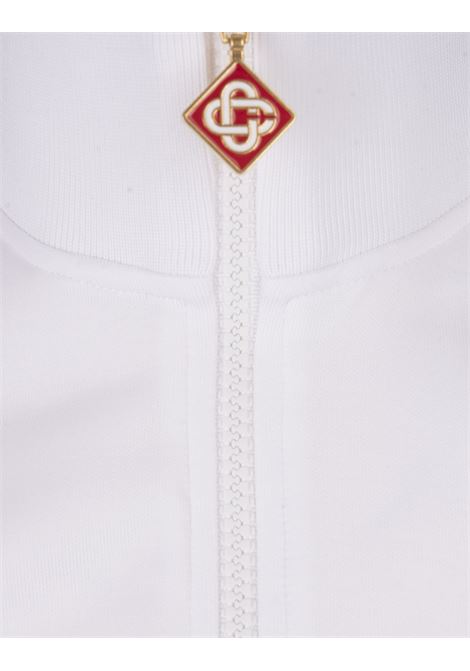 White Zip-Up Sweatshirt With Laurel Graphic CASABLANCA | MS24-JTP-22101