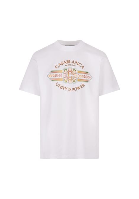 Unity Is Power T-Shirt In White CASABLANCA | T-Shirts | MS24-JTS-00112