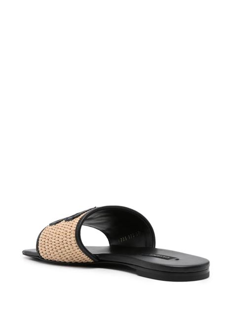 Toffee and Black Portofino Flat Sandals CASADEI | 1M359X0001PORTFA462