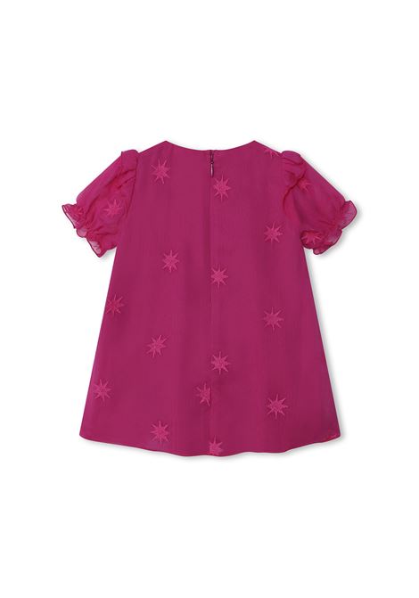 Magenta Silk Dress With All-Over Embroidery Chloé Kids | C2000949L