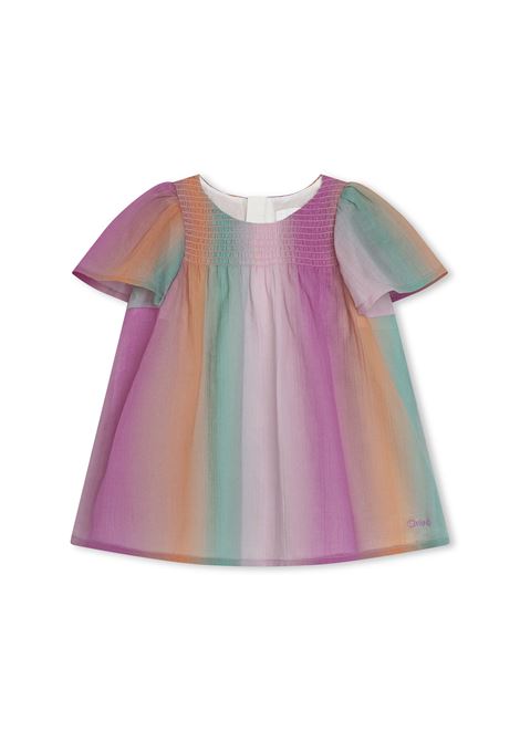 Multicolored Short Sleeve Dress Chloé Kids | C20011Z41