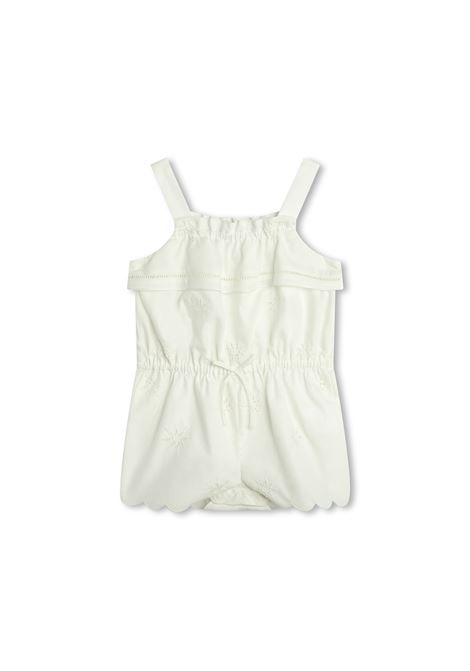 White Playsuit With Embroidery Chloé Kids | C20013117