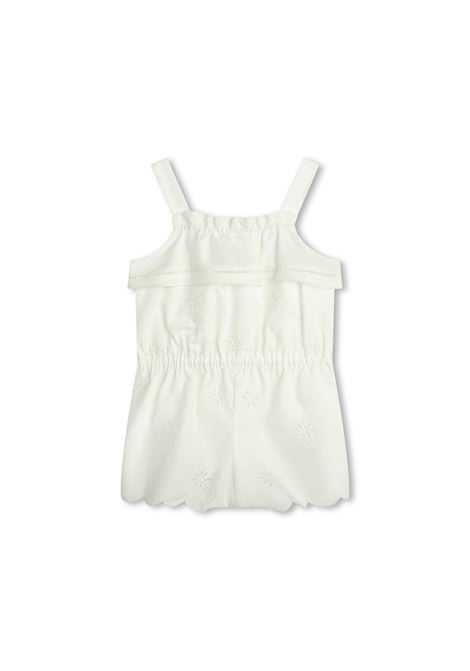 White Playsuit With Embroidery Chloé Kids | C20013117