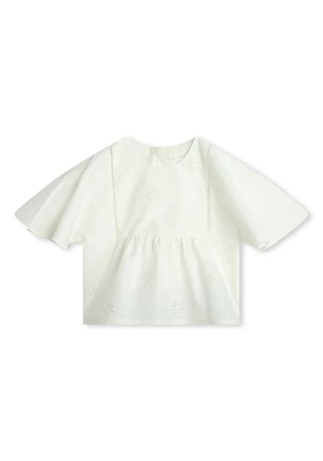 White Blouse With Embroidered Stars CHLOÉ KIDS | C20020117