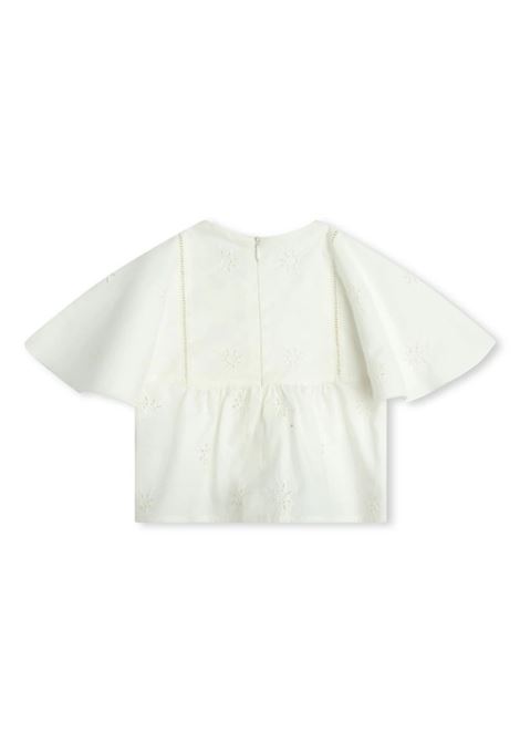 White Blouse With Embroidered Stars CHLOÉ KIDS | C20020117