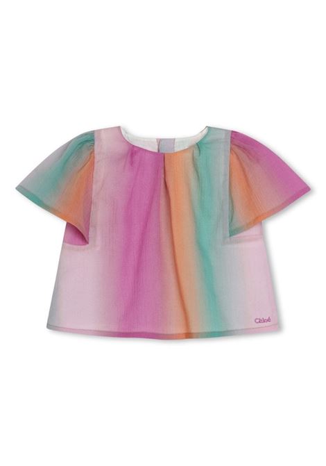 Multicolored Short Sleeve Blouse Chloé Kids | C20023Z41