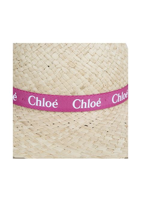 Natural Raffia Hat With Logo Ribbon Chloé Kids | C20050S01