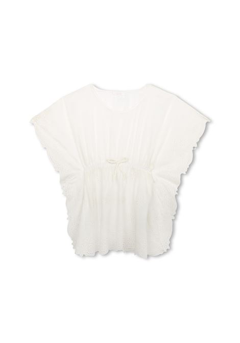 White Sleeveless Dress With Ruffles and Stars CHLOÉ KIDS | C20062117