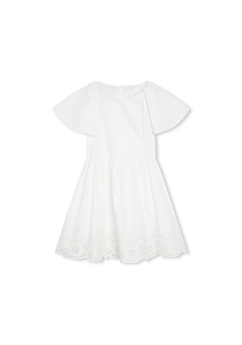 White Cotton Dress With Stars CHLOÉ KIDS | C20064117