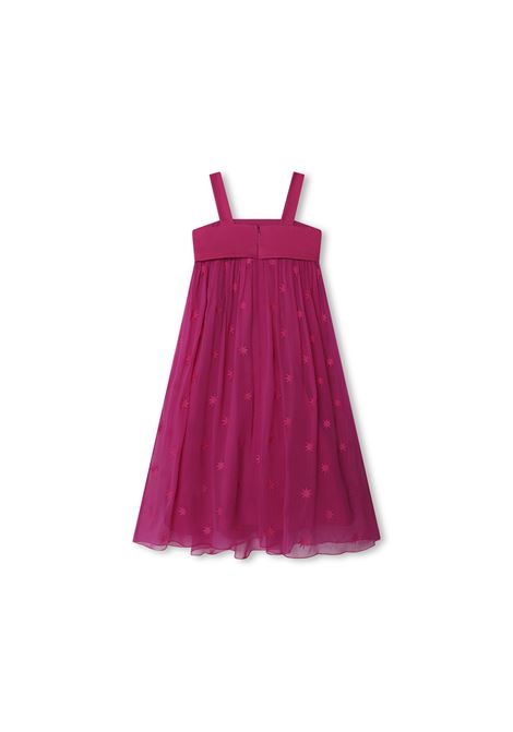 Fuchsia Silk Dress With Stars Embroidery Chloé Kids | C2006849L