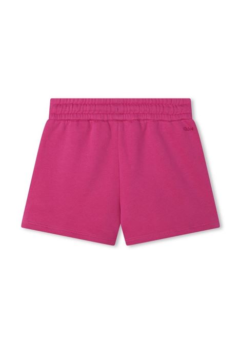 Fuchsia Sporty Shorts With Studs Chloé Kids | C2008749L
