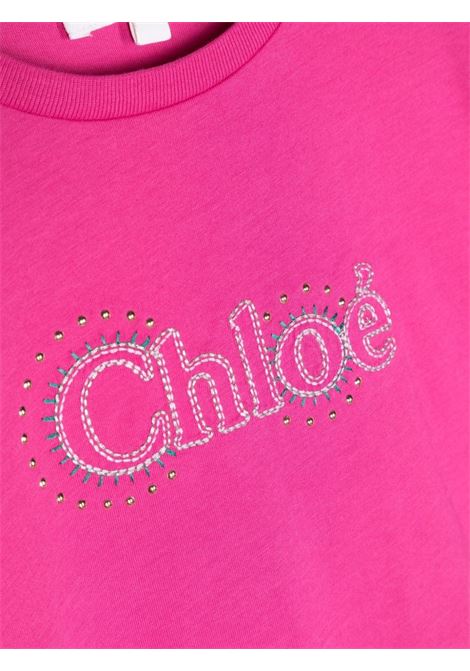 T-Shirt Fucsia Con Logo Chloé Kids | C2011449L