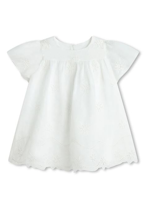 White Dress With Embroidered Stars Chloé Kids | C20152117