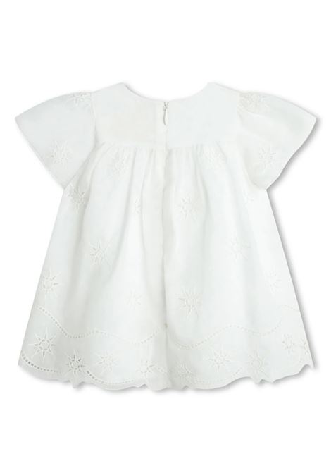 White Dress With Embroidered Stars Chloé Kids | C20152117