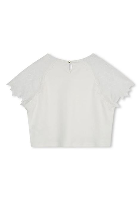 White Top With Guipure Lace Chloé Kids | C20189117