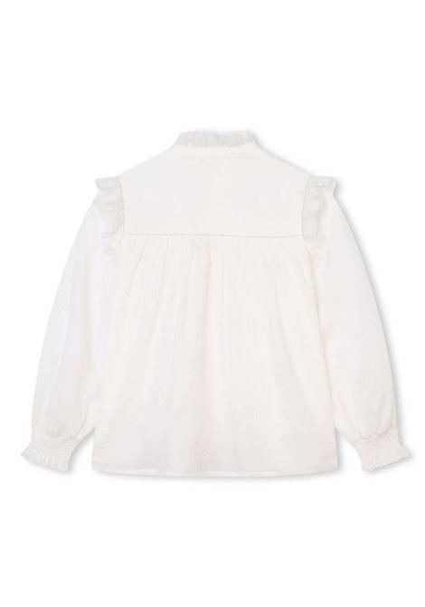 White Shirt With All-Over Star Embroidery Chloé Kids | C20197117