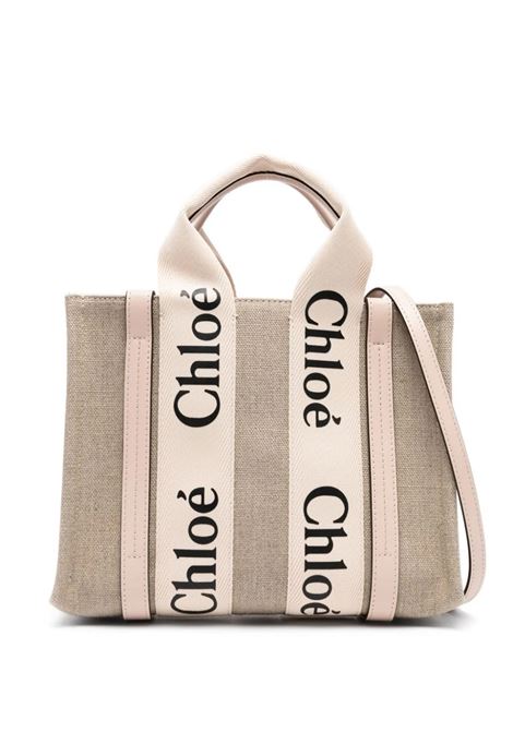 White and Pink Woody Small Tote Bag CHLOÉ | C22AS397I266J5