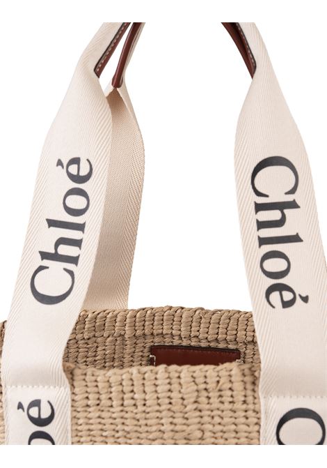 Woody Large Basket Bag In Raffia With Chlo? Ribbons CHLOÉ | C22SS380G55101