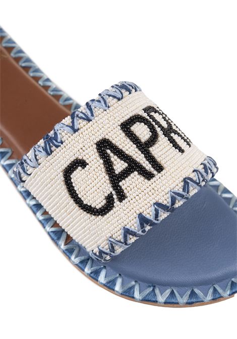 Capri Low Sandals In Deep Blue-Off White DE SIENA | 129B-24 CAPRIDEEP BLUE