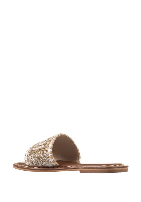 Capri Low Sandals In Gold-Off White DE SIENA | 182H-24 CAPRIGOLD/OFF WHITE
