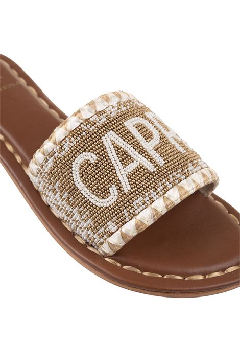 Capri Low Sandals In Gold-Off White DE SIENA | 182H-24 CAPRIGOLD/OFF WHITE