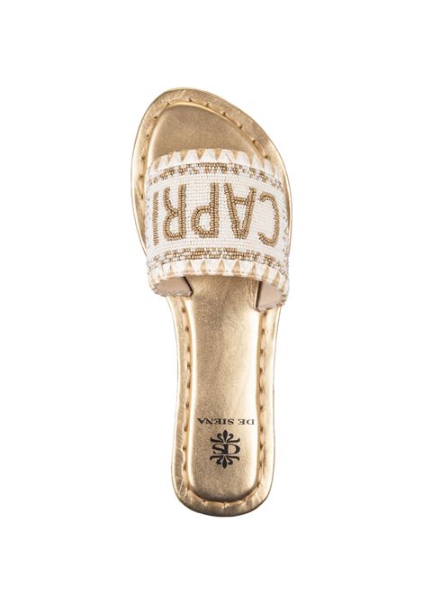 Capri Low Sandals In Off White-Gold DE SIENA | 187-24 CAPRIOFFWHITE/GOLD