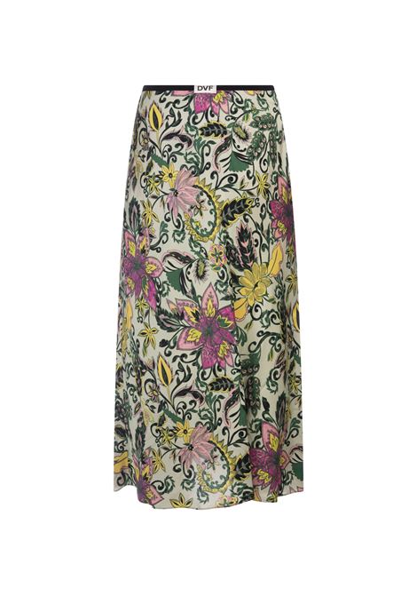 Dina Reversible Skirt in Garden Paisley Mint Green and Pink DIANE VON FURSTENBERG | DVFKM1S007GPMGP