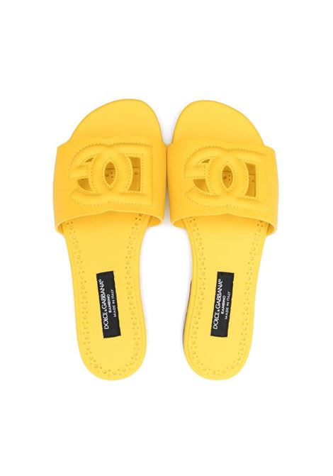 Yellow Leather Slide With DG Logo DOLCE & GABBANA KIDS | D11032-A173580210