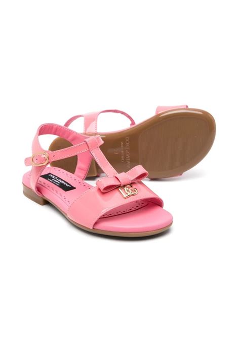 Blush Pink Patent Leather Sandals With DG Logo DOLCE & GABBANA KIDS | D11155-A132880424