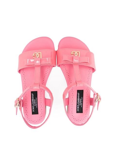 Blush Pink Patent Leather Sandals With DG Logo DOLCE & GABBANA KIDS | D11155-A132880424