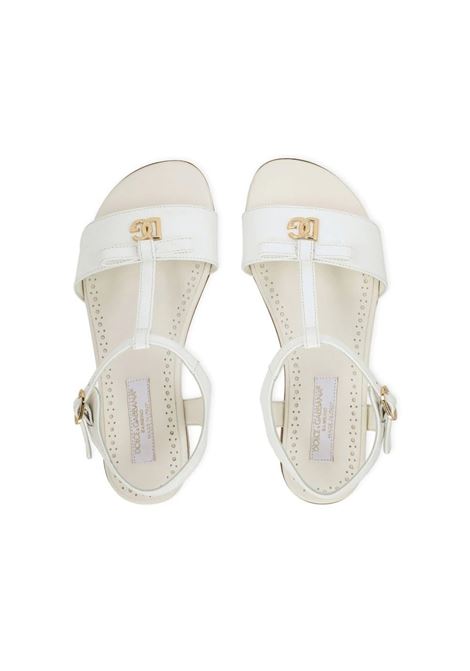 White Patent Leather Sandals With DG Logo DOLCE & GABBANA KIDS | D11155-A132887682