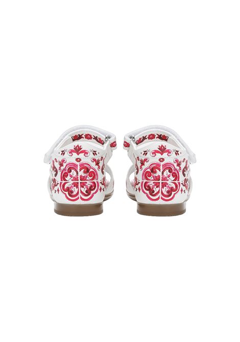 First Steps Sandal With Fuchsia Majolica Print DOLCE & GABBANA KIDS | D20064-AC113HE3OB