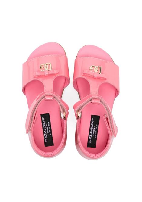 Blush Pink Patent Leather Sandals With DG Logo DOLCE & GABBANA KIDS | D20082-A132880424