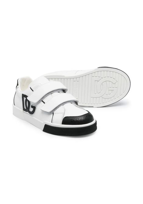 White and Black Sneakers With DG Logo DOLCE & GABBANA KIDS | DA5133-AQ4578B926